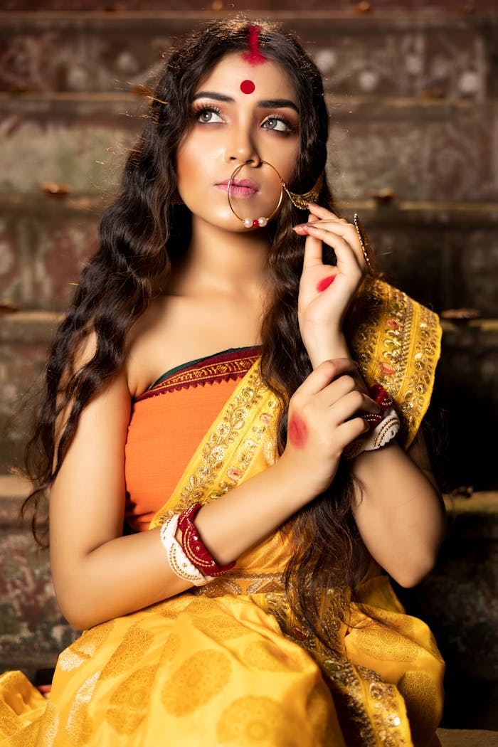 Beautiful Indian bride in traditional attire posing gracefully in Dhanbad.